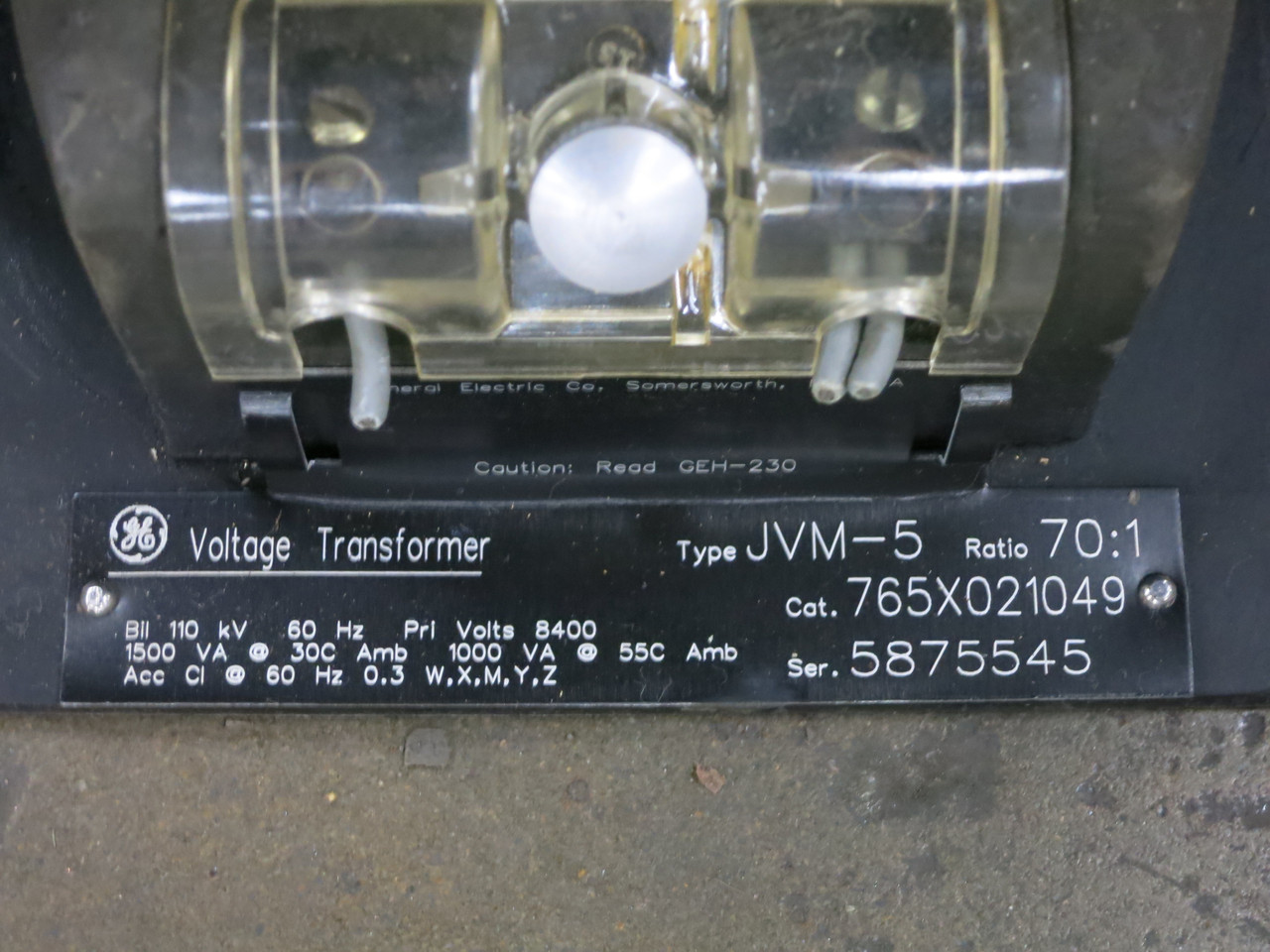 GE 765X021049 JVM-5 Voltage Transformer Ratio 70:1 8400V